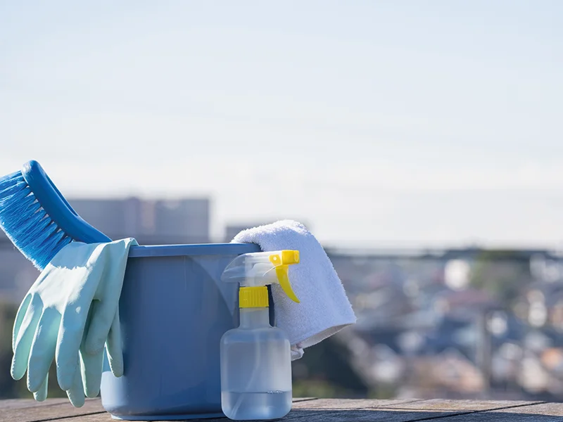Reinigungsmittel und Utensilien für individuelle Reinigungsarbeiten