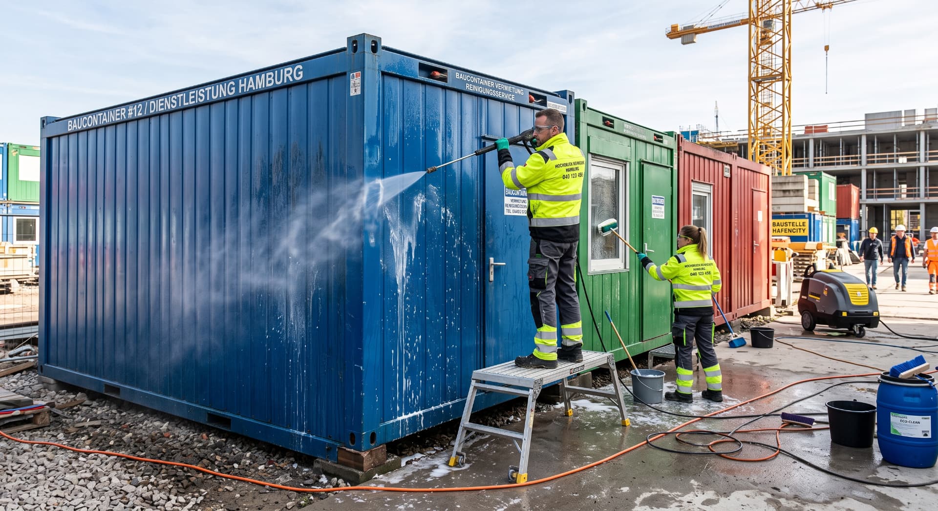 Baucontainer auf einer Baustelle